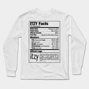 ITZY Kpop Nutritional Facts Long Sleeve T-Shirt